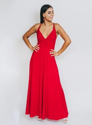 Vestido Zara Rojo Italiano Natalia Seguel,hi-res