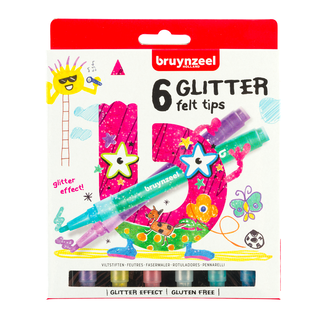Marcadores Para Niños Bruynzeel Glitter 6 Colores,hi-res