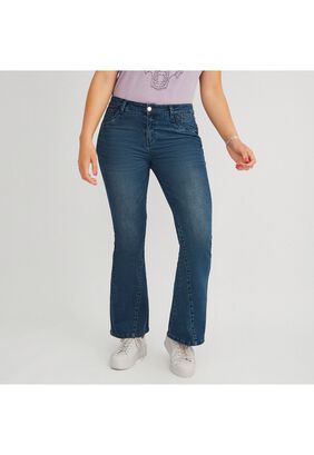 Jeans 5 Bolsillos Bootcut Con Corte En Frente,hi-res