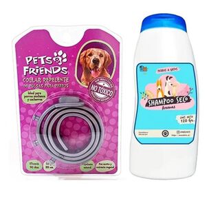 Mini Kit Para Perro Collar Antipulgas + Shampoo Coco Vainilla,hi-res