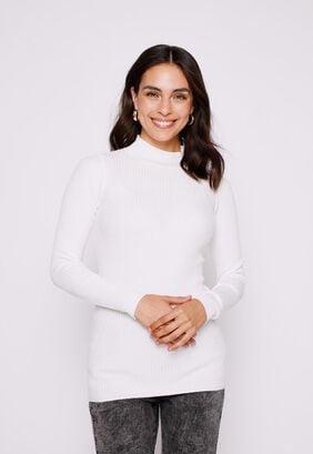 Sweater Mujer Crudo Canuton Cuello Alto Family Shop,hi-res