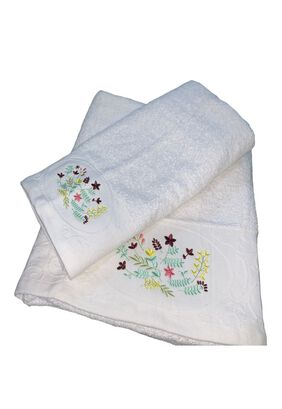 Set 2 Toallas Embrodery 500g Flowers D1,hi-res