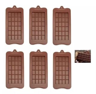 Pack X6 Moldes De Chocolate Barra De Chocolate Silicona ,hi-res