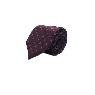 Corbata Seda Diseño Cuadros Burdeo 8cm,hi-res