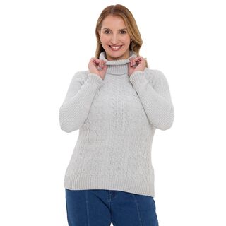 Sweater Mujer Trenzado Gris Fashion´s Park,hi-res