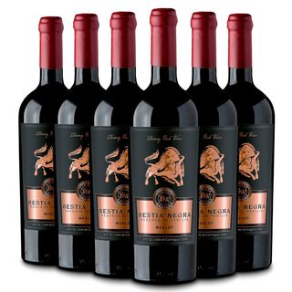 6 Vinos Bestia Negra Reserva de Familia Merlot,hi-res