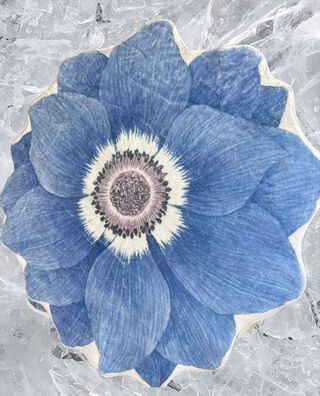 alfombra redonda de felpa antideslizante flor azul,hi-res