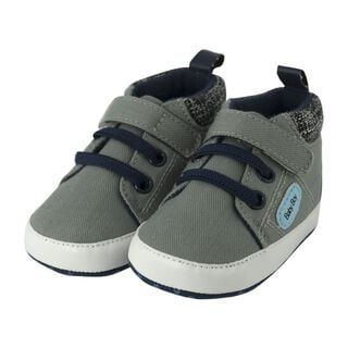 Zapatos Gris Con Velcro Para Bebé,hi-res