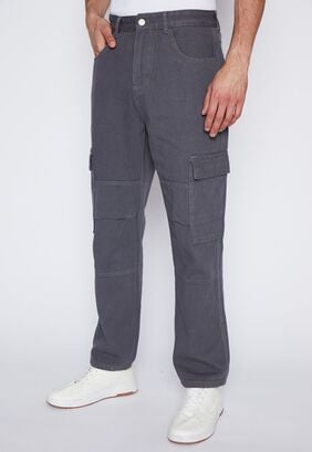 Jeans Hombre Gris Wide Leg Cargo Family Shop,hi-res