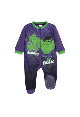 Pijama Bebé Niño Polar Entero Morado Marvel Hulk,hi-res