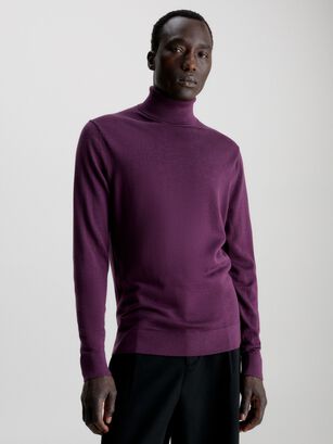 Sweater Cuello Alto Merino Morado Calvin Klein,hi-res