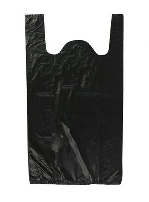 Bolsas Plásticas Negras Tipo Camisetas 40x50 100 Unidades,hi-res