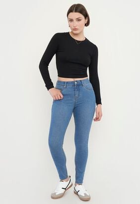 Jeans Mujer Básico Skinny 5 Bolsillos Azul Claro Corona,hi-res