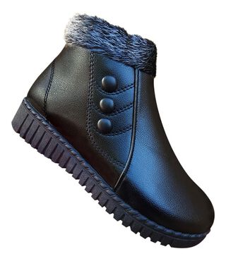 Zapato Calido De Mujer Para Invierno Con Chiporro Negro - 7152,hi-res