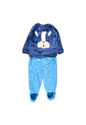 Set 2 Pzas Pijama Bebé Niño Celeste Pillin,hi-res