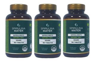 Pack X 3 Spirulina Mater 100% Natural 180 Tabletas,hi-res