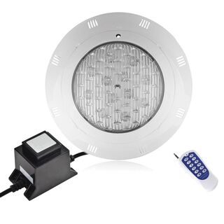 Foco LED Piscina RGB Con Control Remoto Azul 24W/12V + Fuente De Poder 5Amp,hi-res