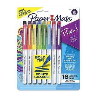 Marcadores Paper Mate Flair Punta Gruesa 16 Colores,hi-res