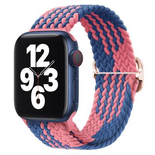 Correa Trenzada Compatible Iwatch Apple Watch Rosado con Azul 38-40-41MM,hi-res