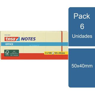 Pack 6x3 Notas Adhesivas 50x40mm tesa,hi-res