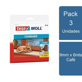 Pack 3 Tesamoll Tubular Estandar 9mm x 6mts Café tesa,hi-res