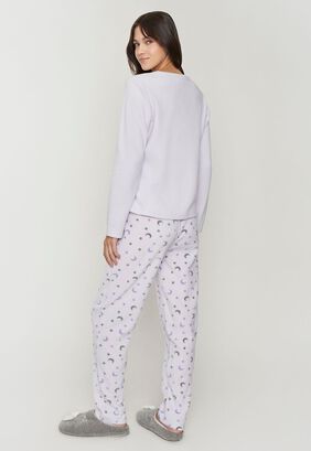 Pijama Mujer Polar Básico Lavanda Astral Corona,hi-res
