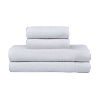 Set 2 toallas mano y 2 toallones baño Elegance blanco, 100% algodón, 550 gr/m2,hi-res