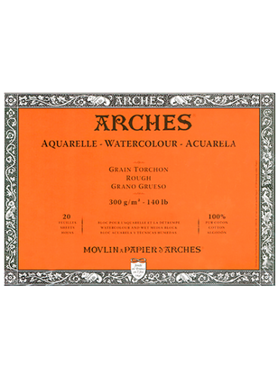 Block Papel Acuarela Arches 300gr Grano Grueso 18x26cm 20H,hi-res