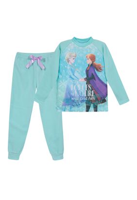 Pijama Niña Polar Disney Frozen Verde Aguamarina,hi-res