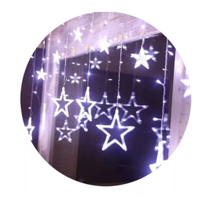 Luces Navidad Guirnalda Cascada Estrella Luz 138 Led 2.5mts frio,hi-res