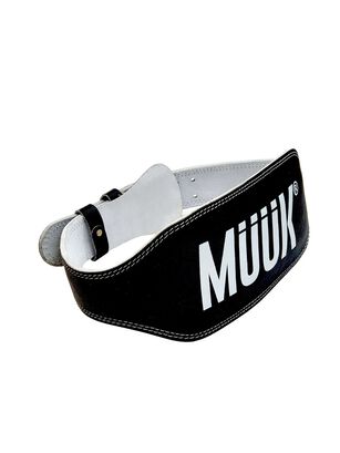 Cinturon De Pesas Cuero Muuk Negro/Blanco Talla XL,hi-res