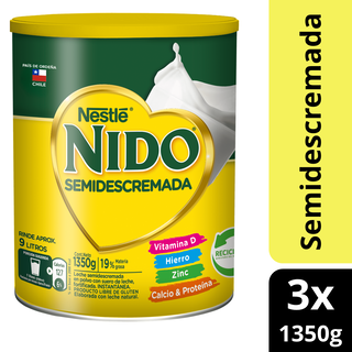 Leche en polvo NIDO® Semidescremada Tarro 1350g Pack x 3,hi-res