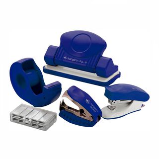 Set Perforadora + Corchetera + Corchetes + SacaCorchetes + Dispensador de Cinta Trendy 10M/Z5 azul,hi-res