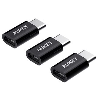 AUKEY Adaptador USB-C a Micro USB (Pack 3 unidades) Negro CB-A2,hi-res