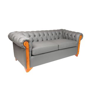 SOFA CHESTERFIELD GRIS,hi-res