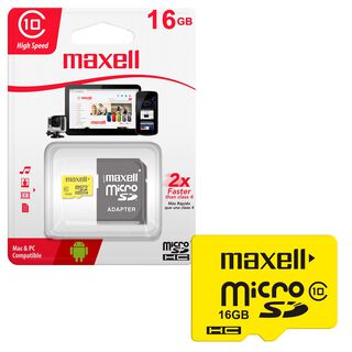 Tarjeta de memoria MicroSD 16GB Maxell + Adaptador 90MB/s,hi-res