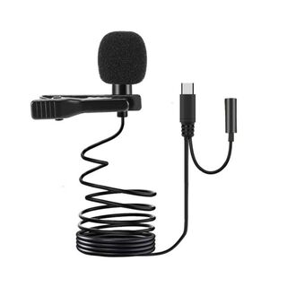 Micrófono Condensador Solapa Tipo-c + aux 3.5mm P/audífono,hi-res