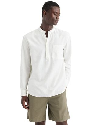 Camisa Hombre Popover Band Collar Regular Fit Blanco A6922-0001,hi-res