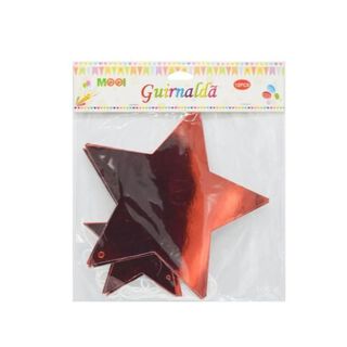 Guirnaldas - Estrellas Grandes Rojo Metalizada 12pcs,hi-res