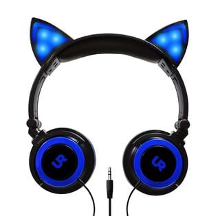 Audifonos Orejas De Gato Headset CAT Alambrico LED Azul,hi-res