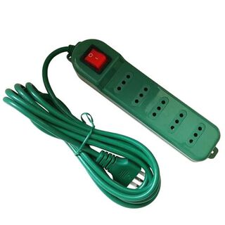 Alargador con Switch 5 Tomas Color verde M3-071V- Crazygames,hi-res