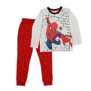 Pijama Niño Spiderman Caras Gris Marvel,hi-res