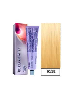 WELLA - Tintura permanente illumina color 10/38 Rubio Claro Dorado Perla 60 ml + Oxidante,hi-res