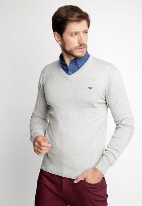 Sweater Melange Smart Casual Grey Melange,hi-res
