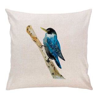 Cojín con relleno 45 x 45 cm pájaro azul Paper Home,hi-res
