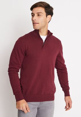 Sweater Hombre Con Cierre Burdeo,hi-res
