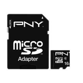 Tarjeta Micro SD- Pny 16Gb C/ Adap. Clase 4,hi-res