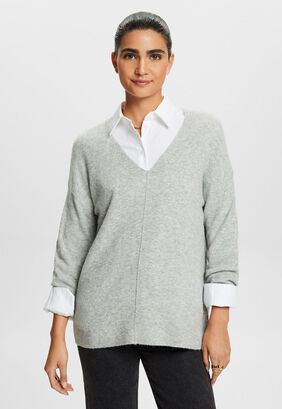 Sweater De Cuello V Mujer Esprit,hi-res