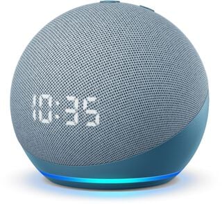 Amazon Echo Dot 4 Parlante Inteligente Con Reloj Alexa Azul,hi-res