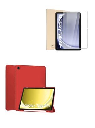 Funda Lamina Vidrio Para Tablet Galaxy Samsung A9+ Plus Rojo,hi-res